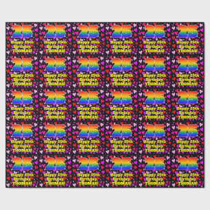 Papier Cadeau 25e anniversaire : Amour Hearts Motif, Arc-en-ciel