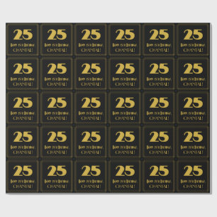 Papier Cadeau 25e anniversaire - Art Déco Inspiré Look "25" & No