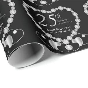 Papier Cadeau 25e anniversaire d'argent