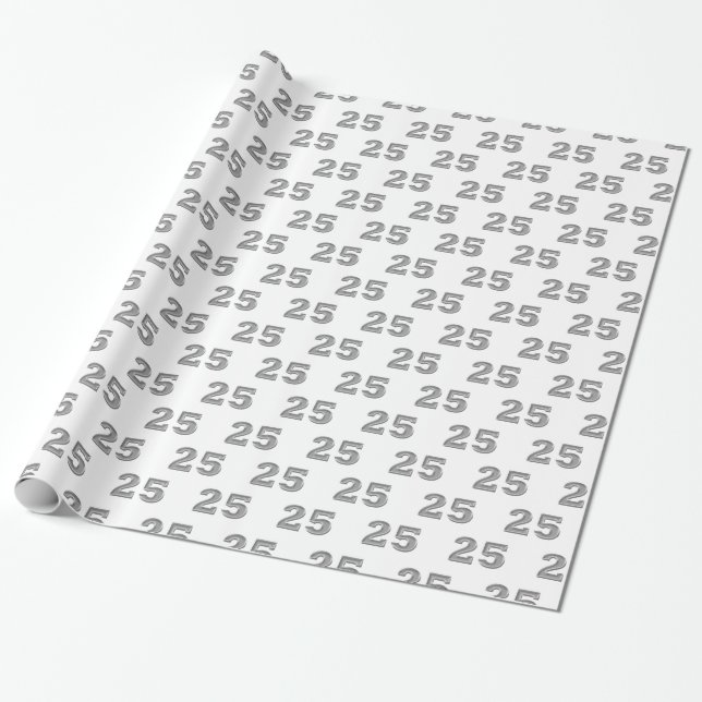 Papier Cadeau 25e anniversaire d'argent papier d'enveloppement d (Déroulé)