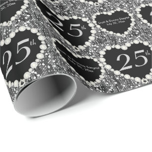 Papier Cadeau 25e anniversaire de la Parties scintillant d'argen