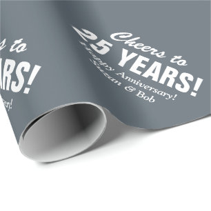 Papier Cadeau 25e anniversaire Mariage couples cadeau papier env