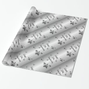 Papier Cadeau 25ème Anniversaire de noces d'argent