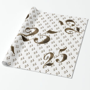 Papier Cadeau 25ème Typographie d'anniversaire de noces d'argent