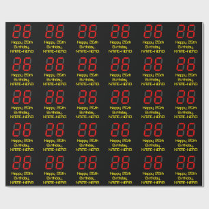 Papier Cadeau 26ème Anniversaire : Style rouge "26" de pendule 