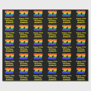 Papier Cadeau 27e anniversaire : Arc-en-ciel coloré amusant ins