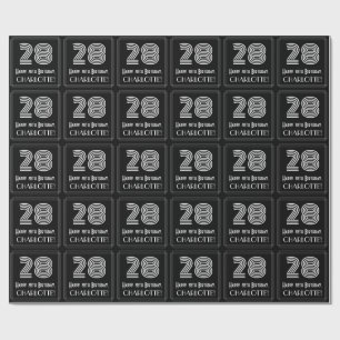 Papier Cadeau 28e anniversaire : Art Déco Inspiré Look "28" avec