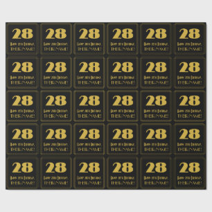 Papier Cadeau 28e anniversaire - Art Déco Inspiré Look "28" & No