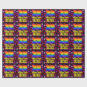 Papier Cadeau 28e anniversaire : Loving Hearts Motif, Arc-en-cie