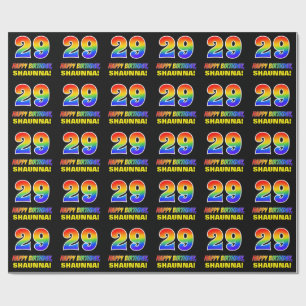 Papier Cadeau 29e anniversaire : Bold, amusant, simple, arc-en-c