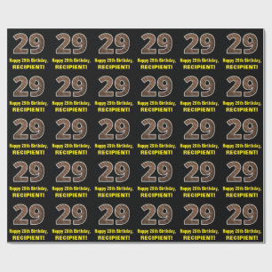 Papier Cadeau 29e anniversaire : Nom et Faux Motif de grains de 