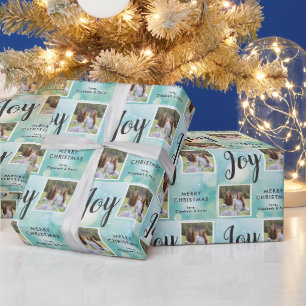 Papier Cadeau 2 Photo Christmas Holiday Joy