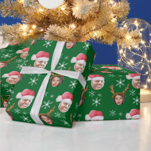 Papier Cadeau 2 Photo Collage Père Noël et Reindeer