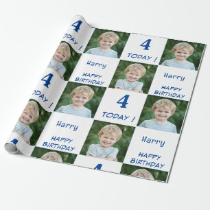 Papier Cadeau 2 Photo personnalisée Joyeux garçon d'anniversaire