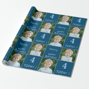 Papier Cadeau 2 Photo personnalisée Joyeux garçon d'anniversaire