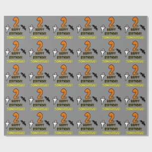 Papier Cadeau 2e anniversaire : Thème d'Halloween Éffrayant + No