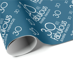 Papier Cadeau 30 ans et Fabuleux Moderne 30e Anniversaire
