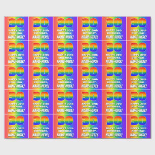 Papier Cadeau 30e anniversaire : Coloré, amusant Motif arc-en-c