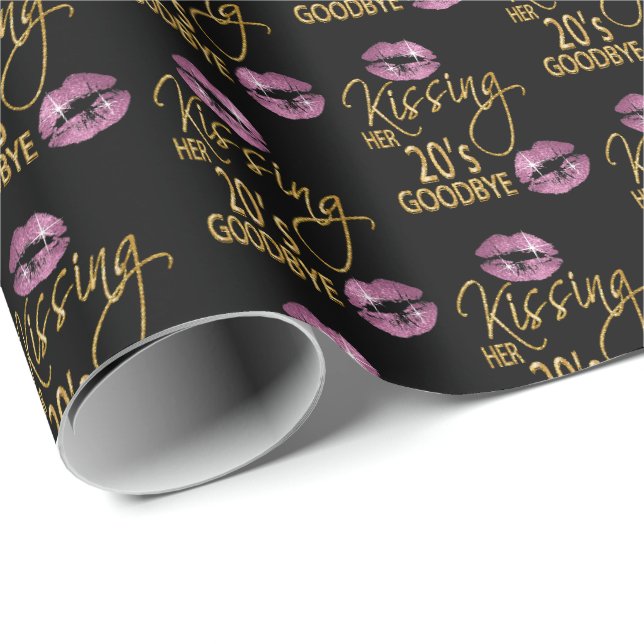 Papier Cadeau 30e anniversaire - Kissing Her 20's Goodbye (Coin rond)