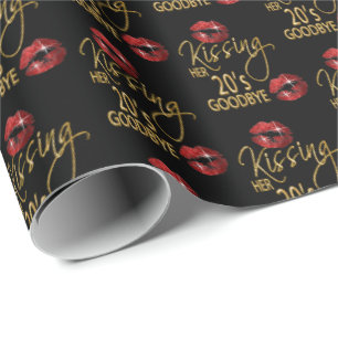 Papier Cadeau 30e anniversaire - Kissing Her 20's Goodbye - Red