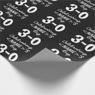 Papier Cadeau 30e anniversaire noir blanc enveloppement cadeau p