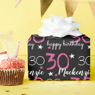 Papier Cadeau 30e anniversaire personnalisé papier d'enveloppeme