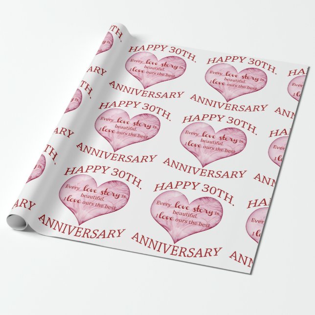 Papier Cadeau 30ème. Anniversaire (Déroulé)