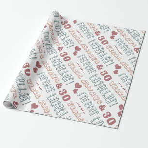 Papier Cadeau 30ème anniversaire de Mariage mignon