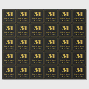 Papier Cadeau 31e anniversaire - Art Déco Inspiré Look "31" & No
