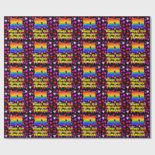 Papier Cadeau 31e Anniversaire : Motif Cœurs Aimants, Arc-en-cie