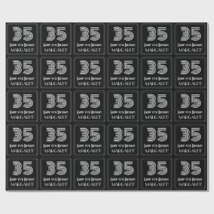 Papier Cadeau 35e anniversaire : Art Déco Inspiré Look "35" avec