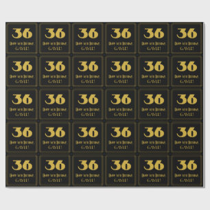 Papier Cadeau 36e anniversaire - Art Déco Inspiré Look "36" & No