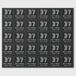 Papier Cadeau 37e anniversaire : Art Déco Inspiré Look "37" avec
