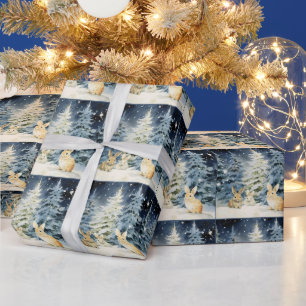 Papier Cadeau 3 lapins de Noël