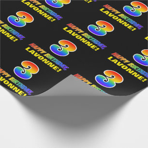 Papier Cadeau 3e anniversaire : Bold, amusant, simple, arc-en-ci