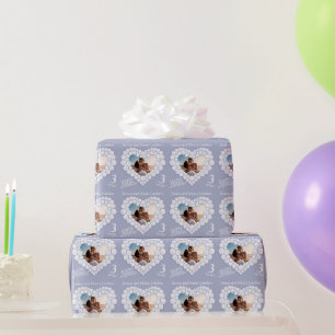 Papier Cadeau 3e anniversaire mariage coeur photo moonstone