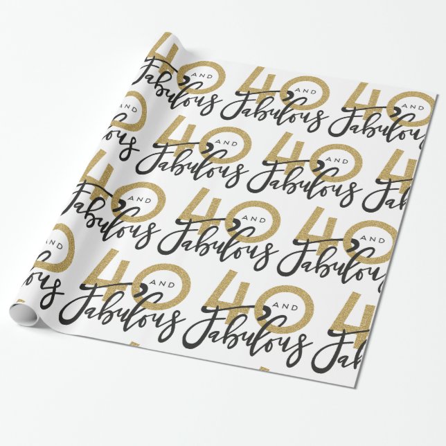 Papier Cadeau 40 et enveloppe de cadeau fabuleuse (Déroulé)