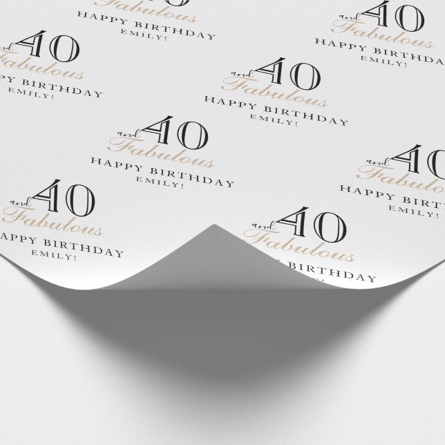 Papier Cadeau 40 et fabuleuse femme moderne 40e anniversaire (Coin)