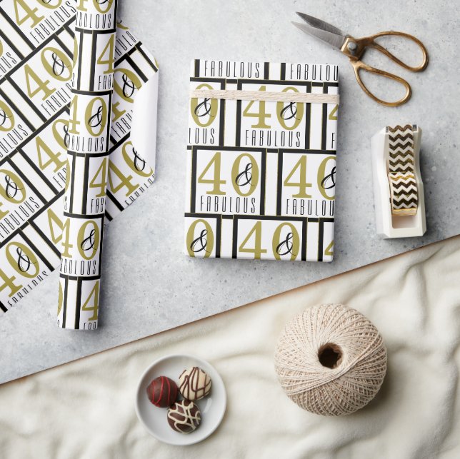 Papier Cadeau 40 & Fabuleux fête du 40e anniversaire (Artisanat)