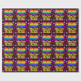 Papier Cadeau 40e anniversaire : Amour Hearts Motif, Arc en ciel