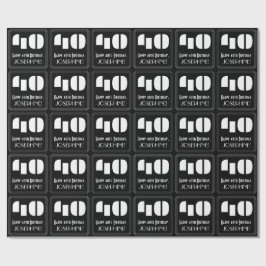 Papier Cadeau 40e anniversaire : Art Déco Inspiré Look "40" & No