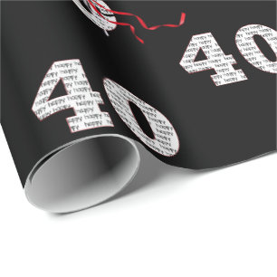 Papier Cadeau 40e Anniversaire Bouquet Bouquet Papier d'envelopp