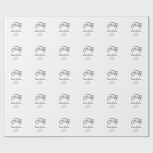 Papier Cadeau 40e quarantième lettreanniversaire nom date année