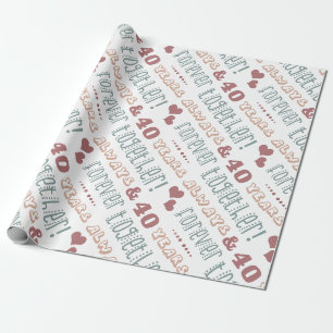 Papier Cadeau 40ème anniversaire de Mariage mignon