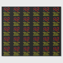 Papier Cadeau 42e anniversaire : Rouge Digital Horloge Style "42