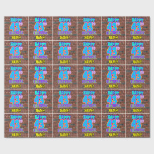 Papier Cadeau 43e anniversaire : Amusant, Graffiti urbain inspir