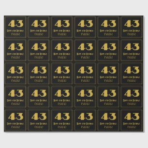 Papier Cadeau 43e anniversaire - Art Déco Inspiré Look "43" & No