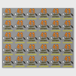 Papier Cadeau 43e anniversaire : Thème d'Halloween Éffrayant, No