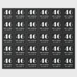 Papier Cadeau 46e anniversaire - Art Déco Inspiré Look "46", Nom