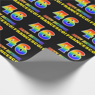 Papier Cadeau 46e anniversaire : Bold, amusant, simple, arc-en-c